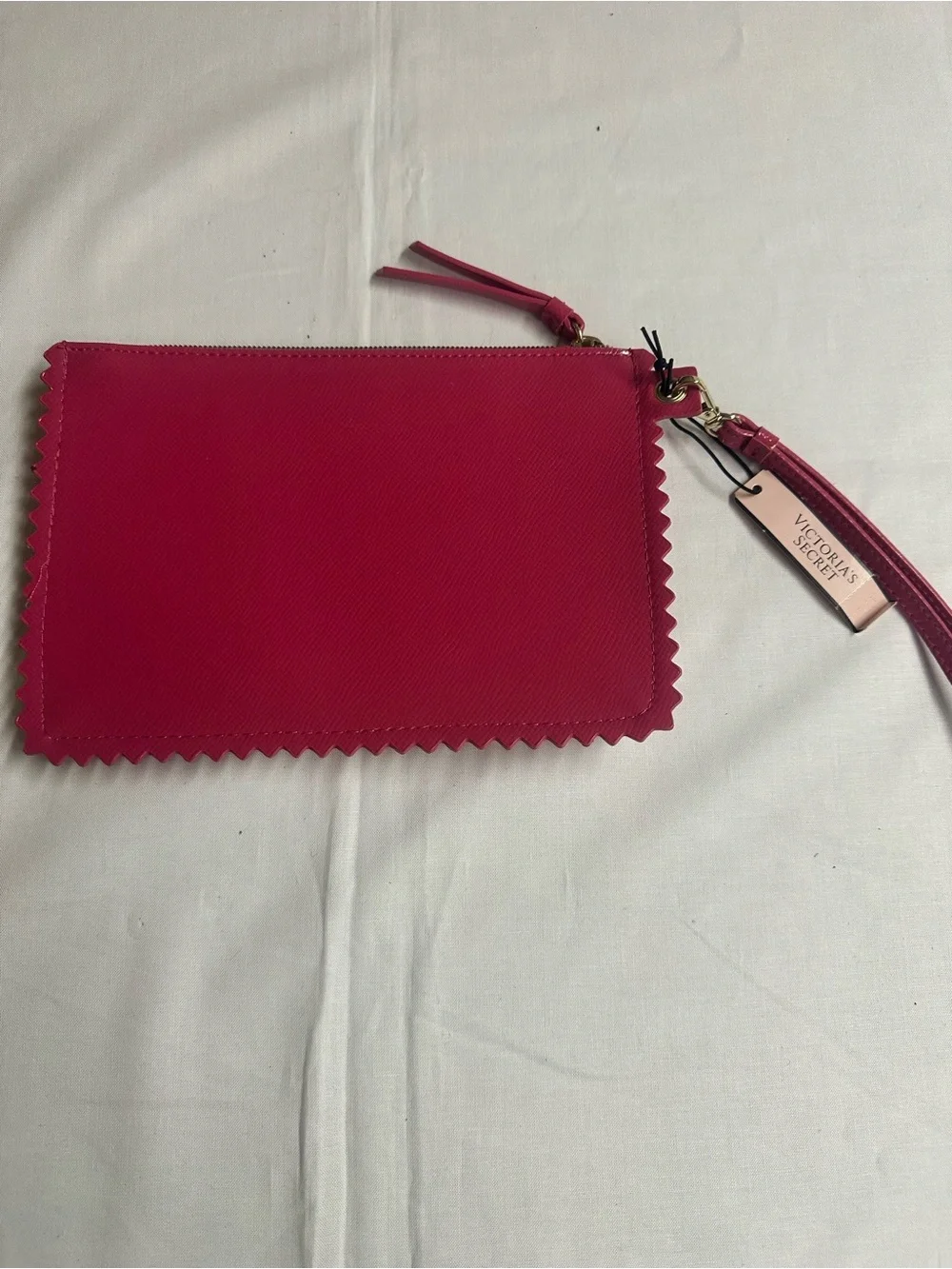 Victoria's Secret Hot Pink Perforated Patent Wristlet